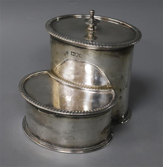A Victorian silver combination tobacco and cigarette box, H 10.5cm, approx 11.2oz